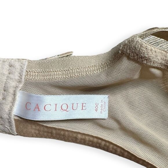 CACIQUE Women’s Nude Lightly Padded Underwire Full-Coverage Bra Size 40C - Picture 3 of 3